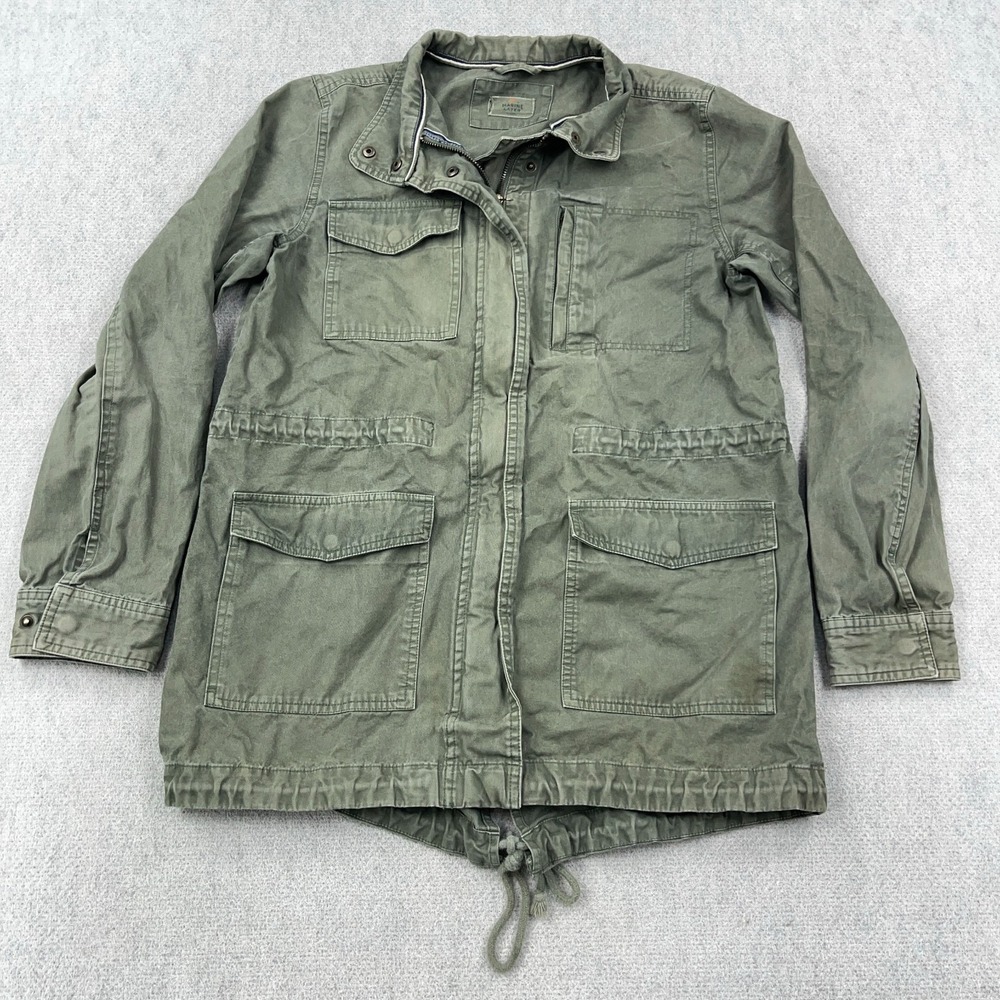 Marine Layer Jacket Women Medium Green Canvas Military Utility Army Unlined